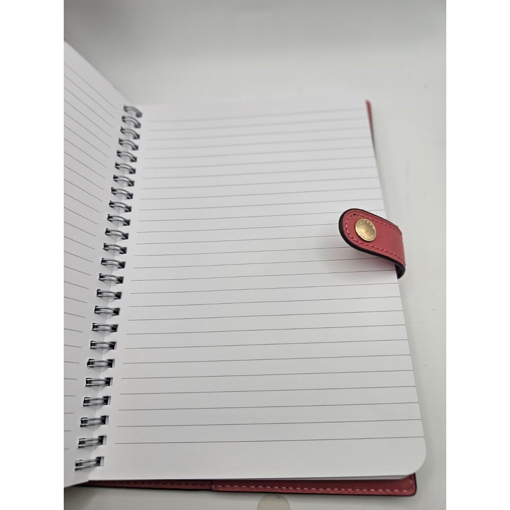 Coach Leather Notebook Planner Pink Snap Closure Journal Organizer New - Picture 9 of 9